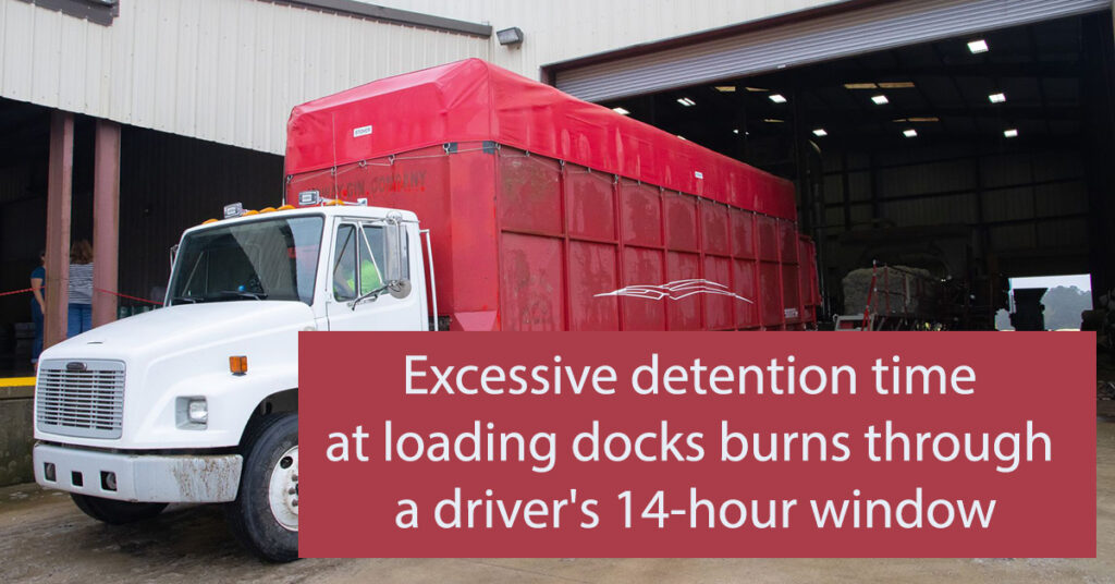 Excessive detention time at loading docks burns through a driver's 14-hour window